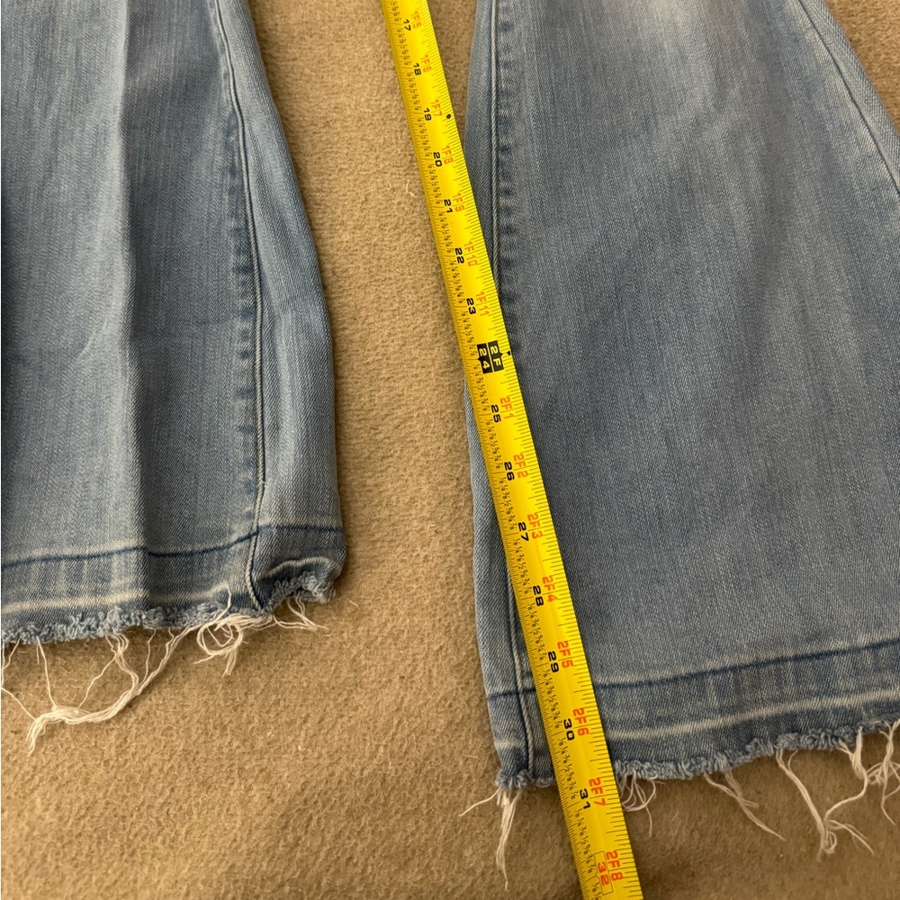 House Of Harlow 1960 High Distressed Denim Flare Jeans Rise Blue Light Wash 27 - Picture 7 of 10